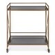 preview thumbnail 9 of 13, Kate and Laurel Blex 2-Shelf Glass and Metal Rolling Bar Cart