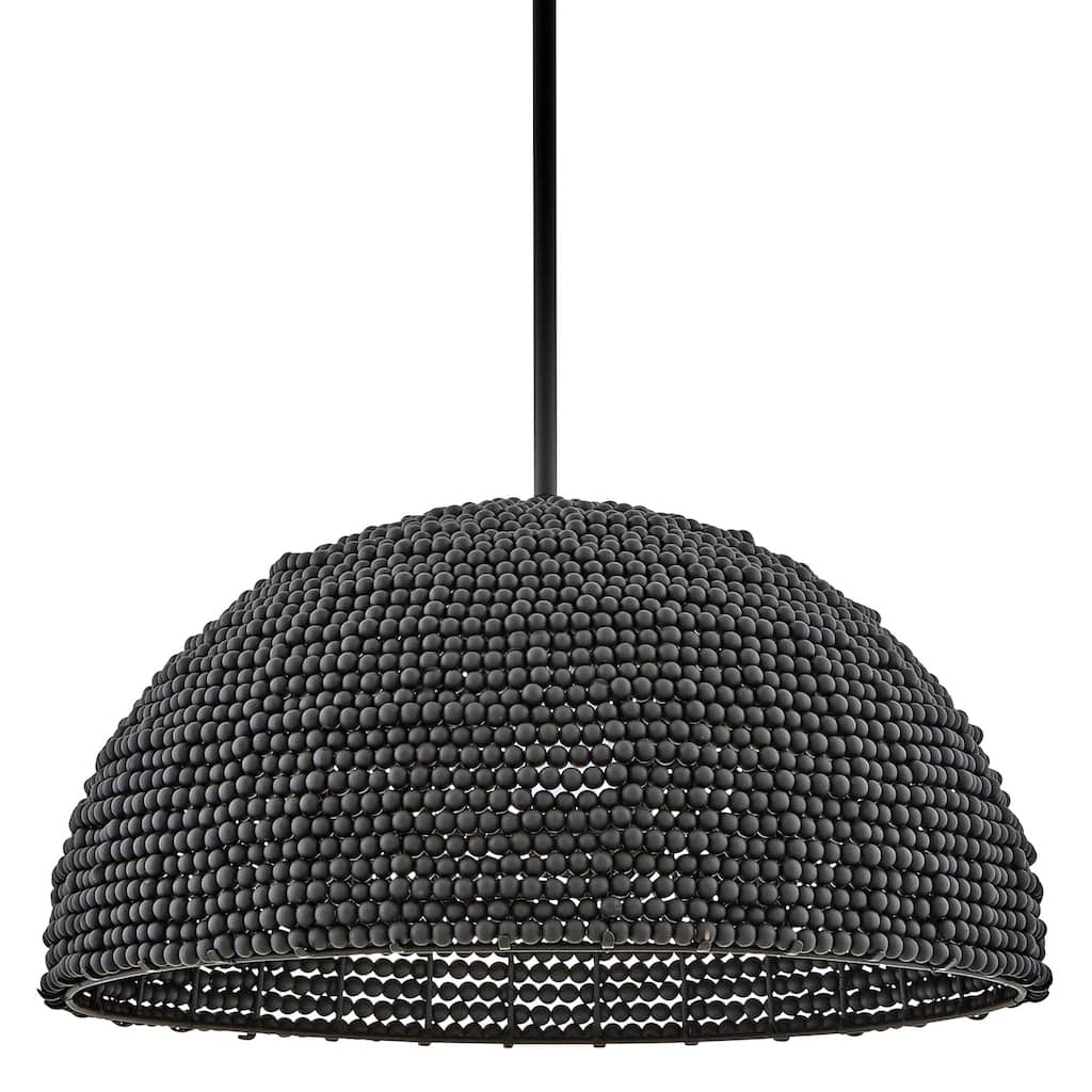 Hinkley Lighting 38464 Dalia 20" Wide Wood Pendant with Beaded Shade