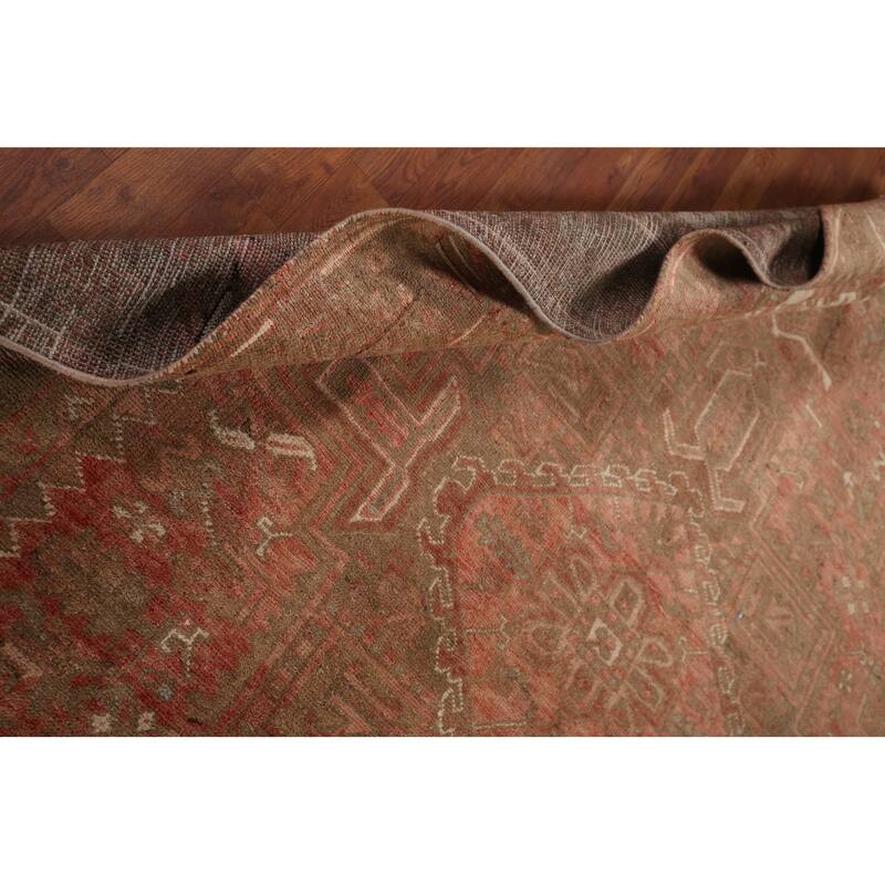 Geometric / Medallion Heriz Persian Vintage Rug Handmade Wool Carpet - 7'2"x 10'8"