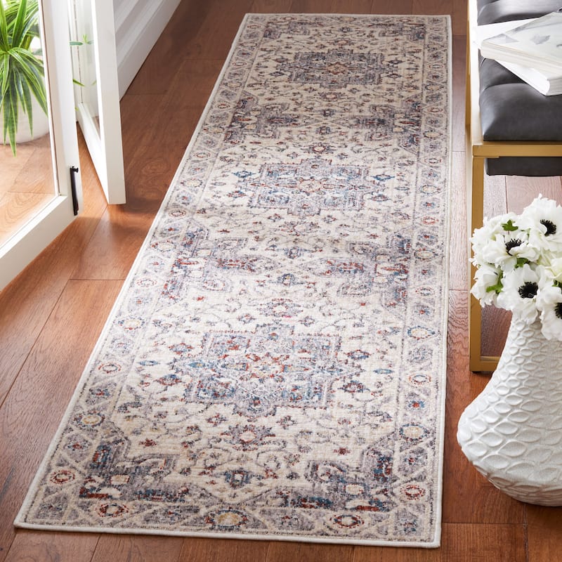 SAFAVIEH Olympia Oketa Abstract Rug - 2'3" x 9' Runner - Grey/Ivory