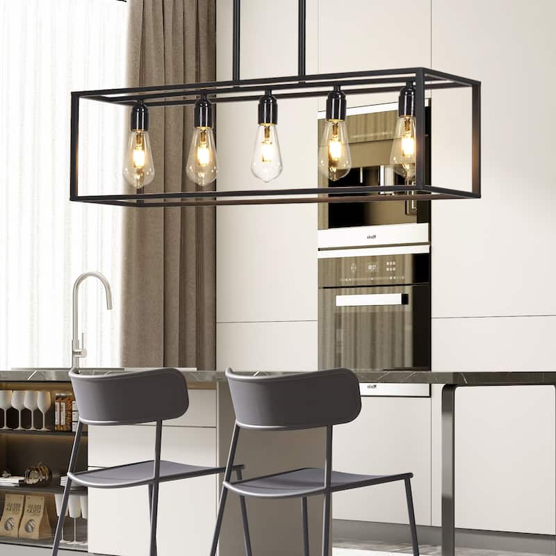 Vintage Chandelier Ceiling Lamp Kitchen Island Hanging Pendant Lights - 31.5 L x 8.66 W x 30.12 H inch