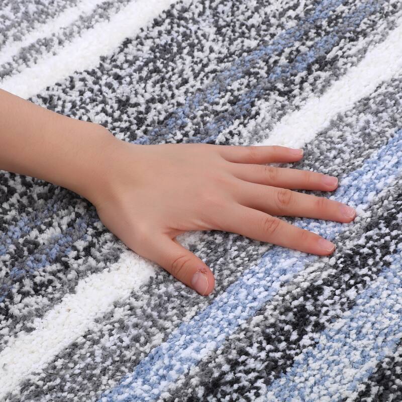 Striped Bathroom Mat Soft Absorbent Non-Slip Backing Quick Dry Bath Rugs Home Gifts