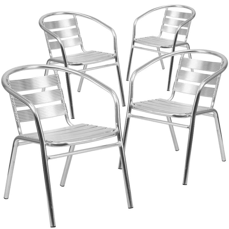 Aluminum Indoor/ Outdoor Stackable Arm Chair (Set of 4)