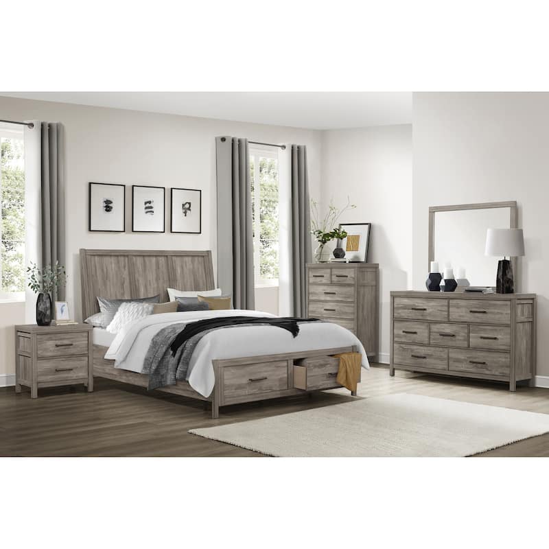 Rustic Style Bedroom Nightstand of 2 Drawers Premium Melamine Laminate Wooden Furniture 1pc