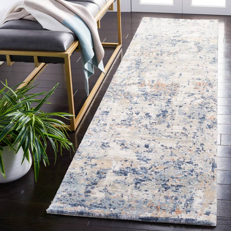 Martha Stewart Sabien Contemporary Abstract Rug - 2'2" x 8' Runner - Cream/Light Grey