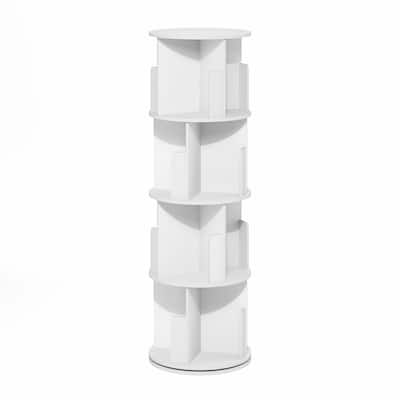 50 in. Tall White Wood 4-Shelf Bookcase