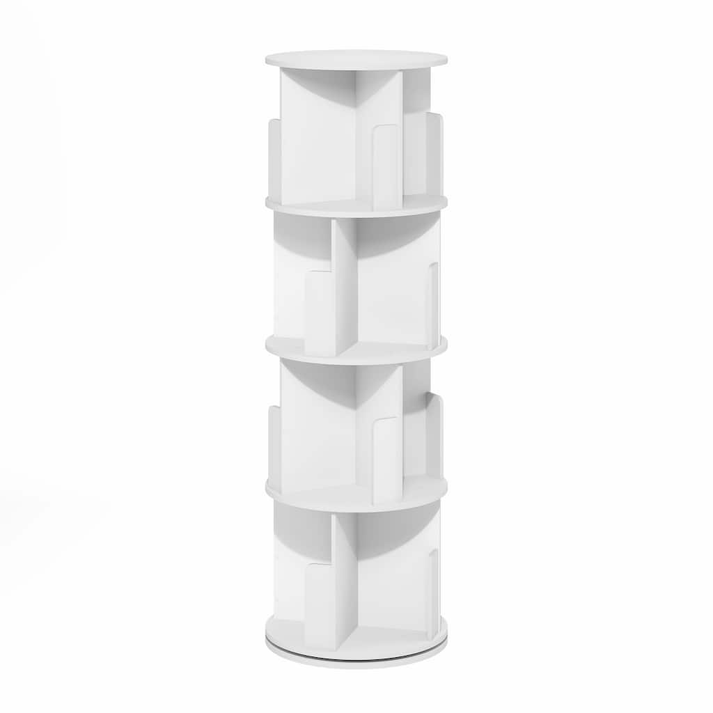 50 in. Tall White Wood 4-Shelf Bookcase