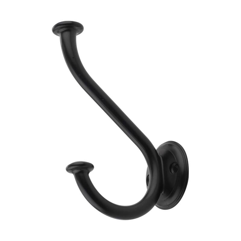 Matte Black Double Robe and Coat Hooks - matte black