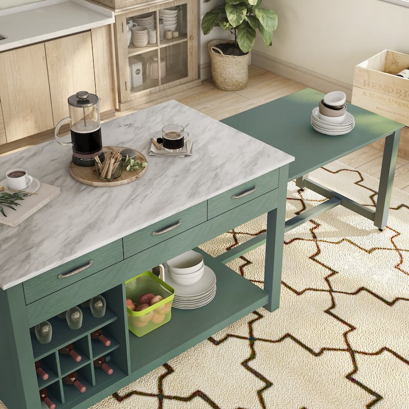 Graneger Farmhouse Wood Multi-Storage Kitchen Island by Furniture of America