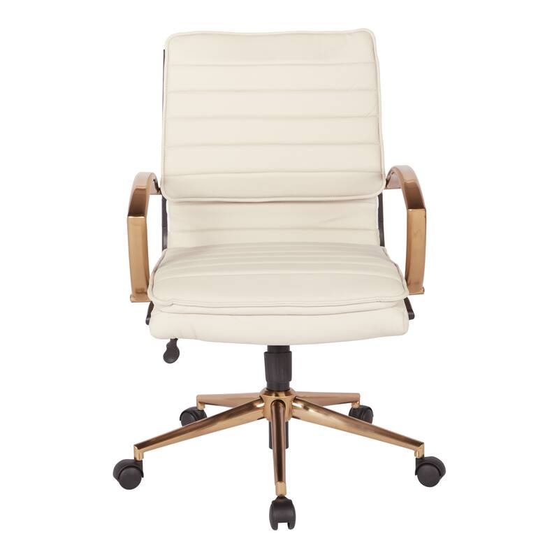 OSP Home Furnishings Gold Base Mid-back Faux Leather Office Chair