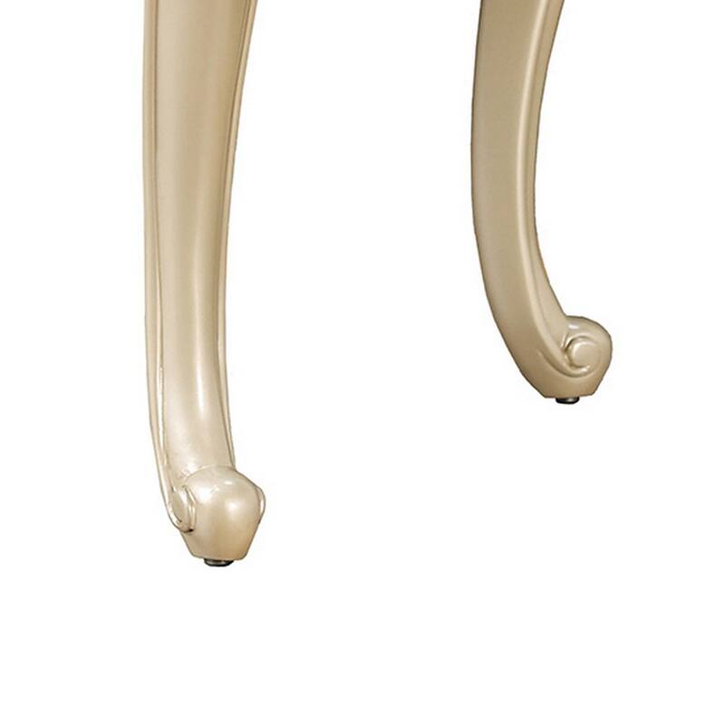 Roche Side End Table, 29 Inch, Classic Cabriole Legs, Champagne Gold Wood
