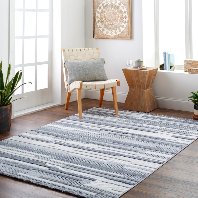 Artistic Weavers Callie Modern Striped Area Rug - 9' 2" x 12' - Grey