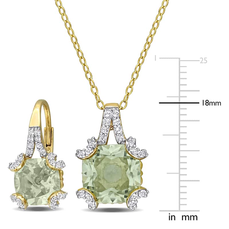 Miadora Sterling Silver Gemstone Necklace and Earrings Set