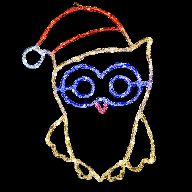 Chrsitmas Owl in Acrylic 19 Inch