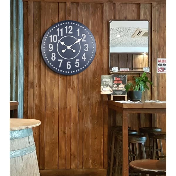Gunmetal 20 Inch Large Decorative Metal Farmhouse Wall Clock Overstock 31628823
