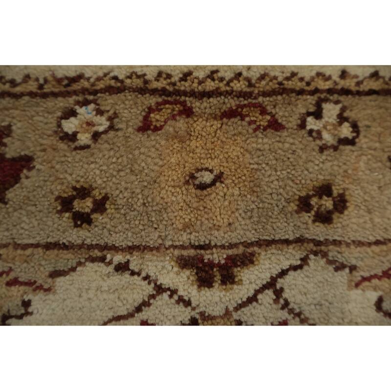 Hand Knotted Oriental 100% Wool Carpet Traditional Floral Beige & Ivories Peshawar Area Rug - 2' 9'' X 2' 2''