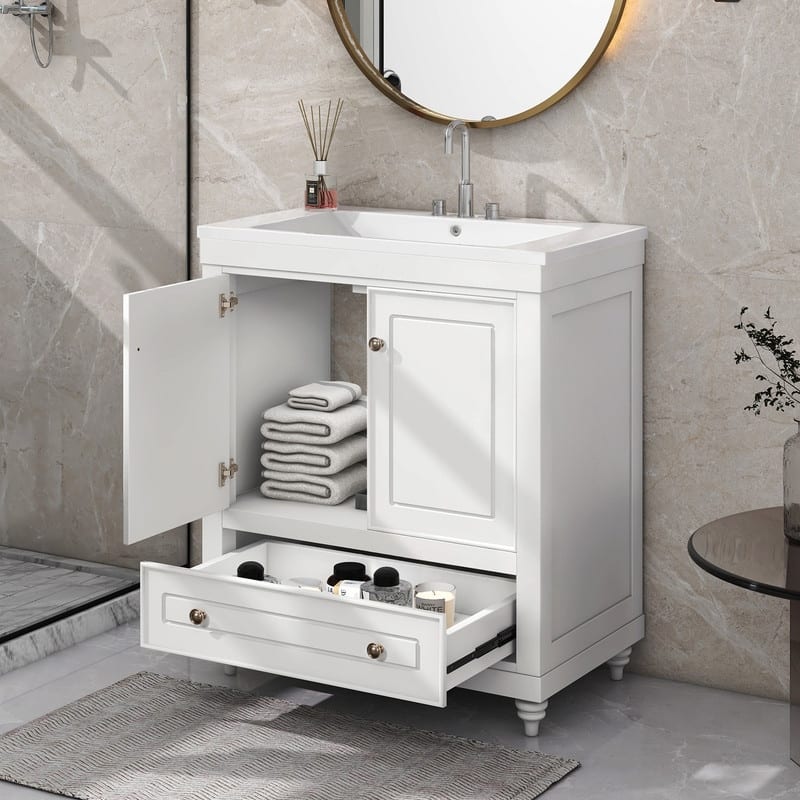 30" 2-door Bathroom Vanity with Sink and Drawer