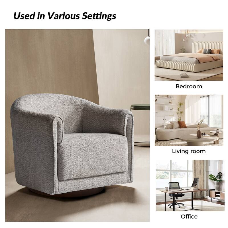 Jeffrey Transitional Comfortable Upholstered Swivel Chair by HULALA HOME