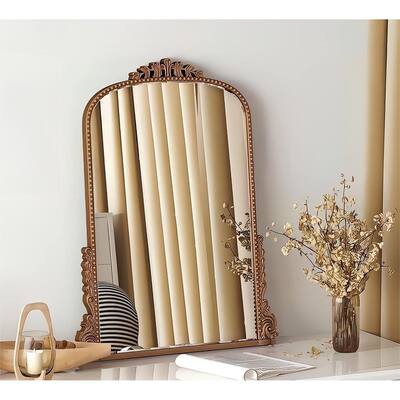Baroque Arch Wall Mirror Antique Gold Mirror-31.5" X 23.6''