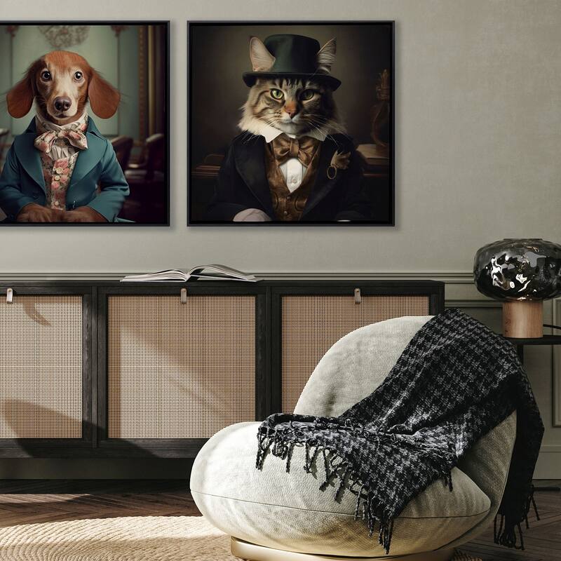 Charming Cat Giclee on Canvas No Glass