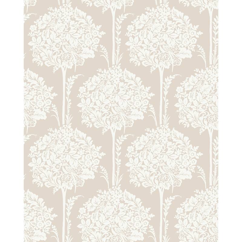 A-Street Prints Zaria Taupe Topiary Wallpaper