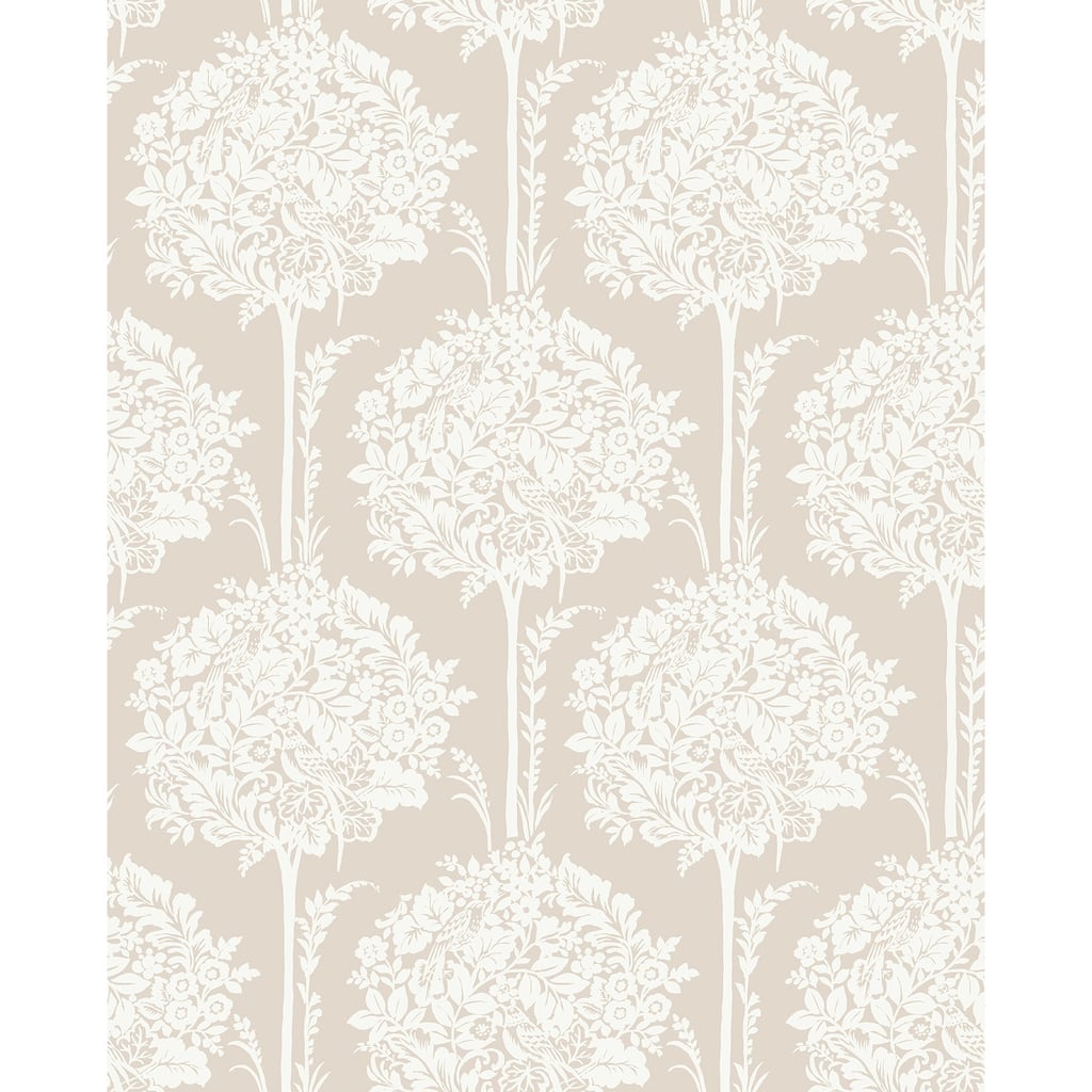 A-Street Prints Zaria Taupe Topiary Wallpaper
