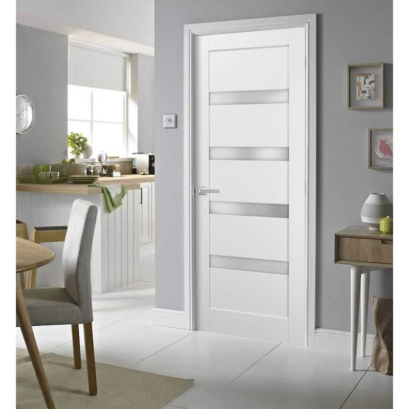 Pantry Kitchen Lite Door Hardware / Quadro 4113 White Silk Frosted Opaque Glass