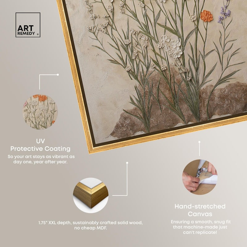 Sculpted Flora Frieze II Canvas by Art Remedy