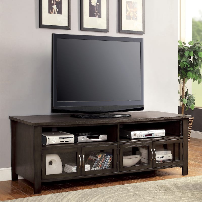 Dane Contemporary Grey Solid Wood Multi-storage TV Console by Furniture of America - 72 inches