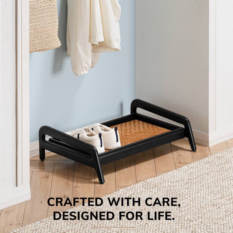Jani Single-Tier Black Stand 2-Pair Rubber Boot Tray