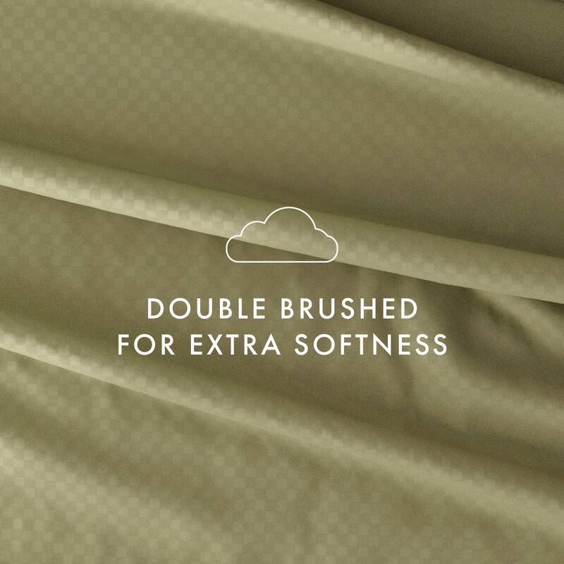 Soft Essentials Double Brushed Embossed Checkered 4PC Deep Pocket Bed Sheet Set