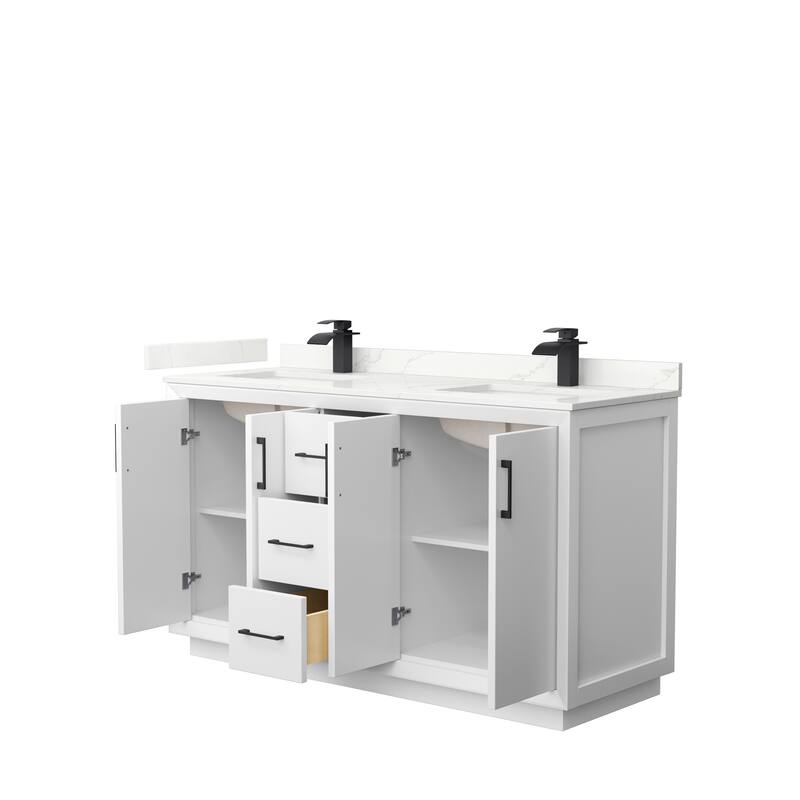 Strada 60-inch Double Vanity, Quartz Top
