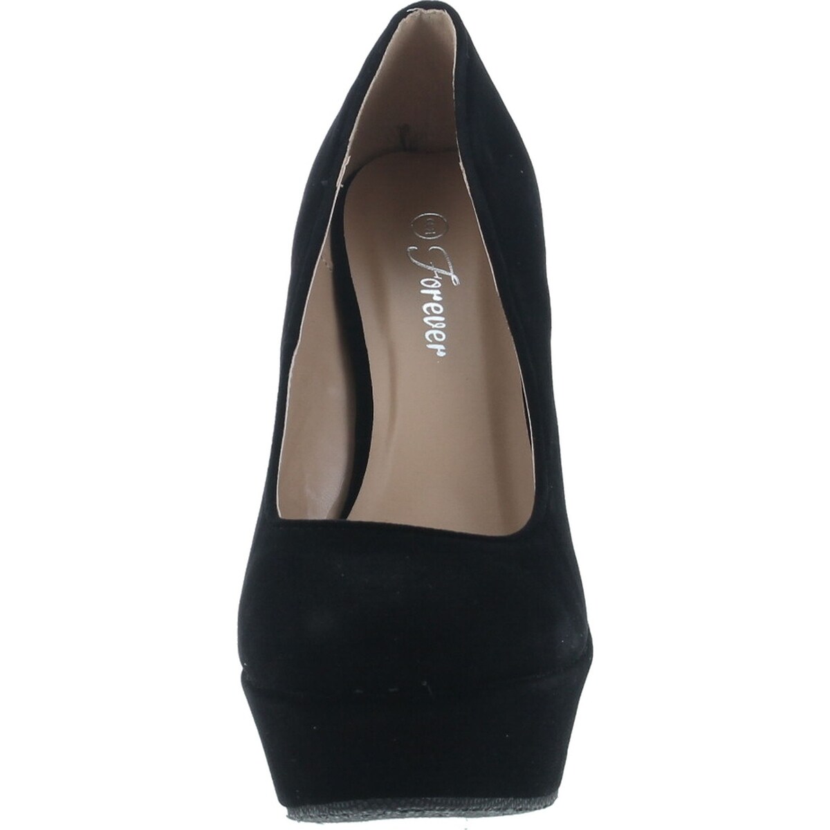 black suedette two part platform courts
