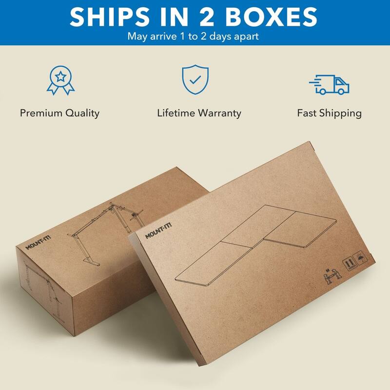 Mount-It! 63"W Electric L-Shaped Corner Adjustable Standing Desk, White/White (MI-15011)