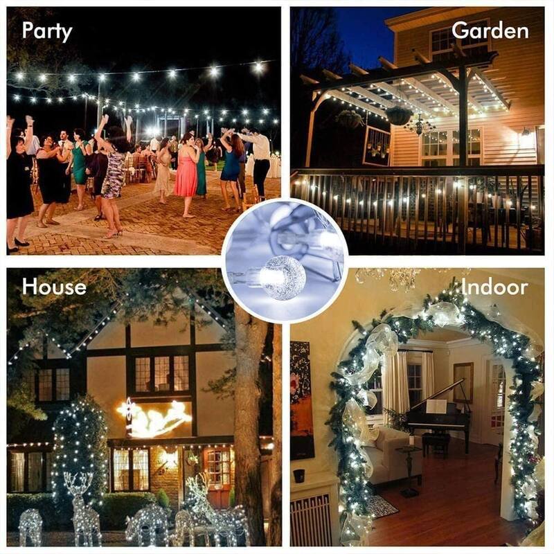 Globe String Lights for Bedroom 33ft 100 Led 8 Twinkle Modes White - Standard