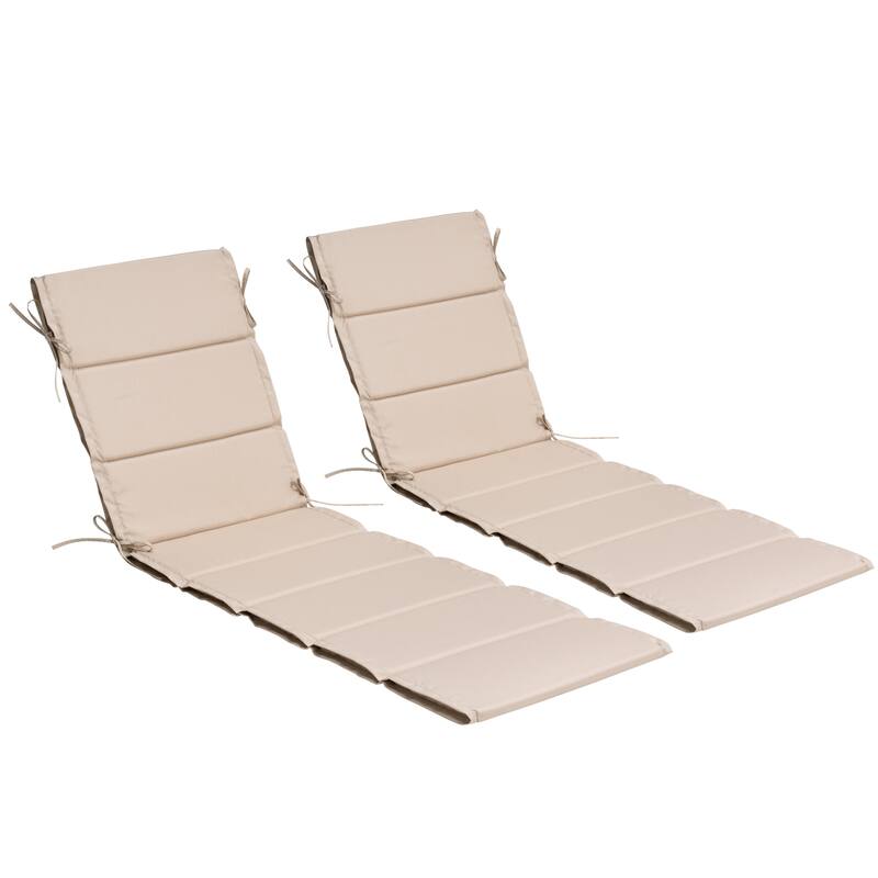 Pellebant Outdoor Patio Chaise Lounge Cushion Lounger Pad - Beige - 73in - 2PC