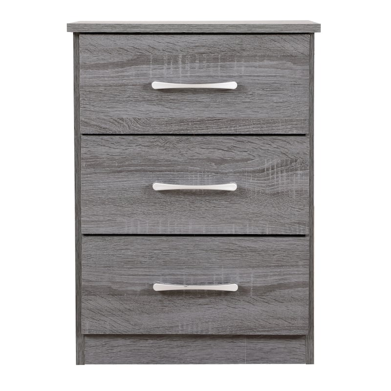 Grey Nightstand 24x18x16 Modern Compact Bedside Table with Sleek Design, Sturdy Build and Easy Access Storage Surface