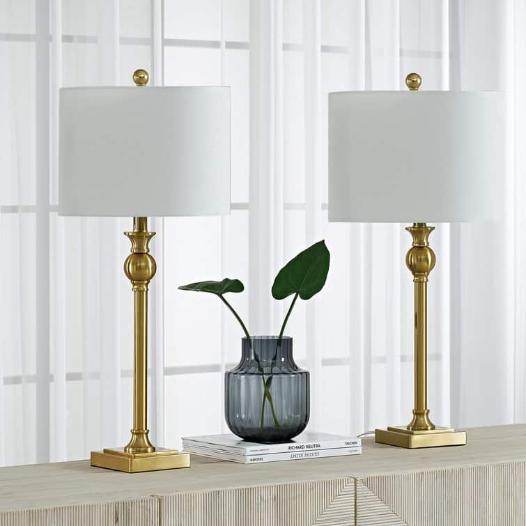 28" Gold Table Lamp Set (Set of 2)