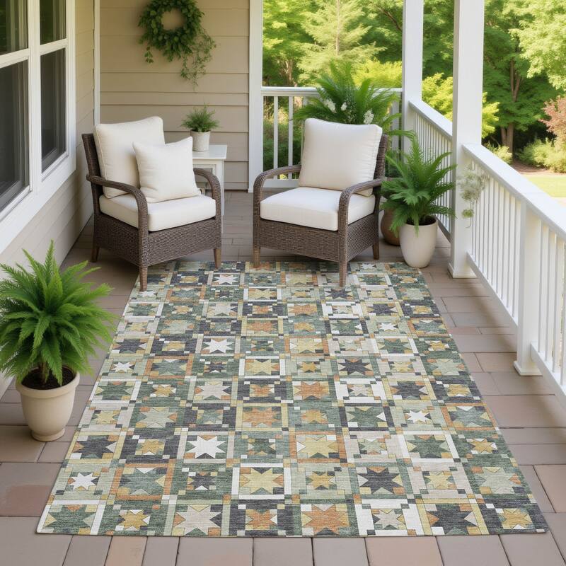 Machine Washable Indoor/ Outdoor Global Goddard Chantille Rug