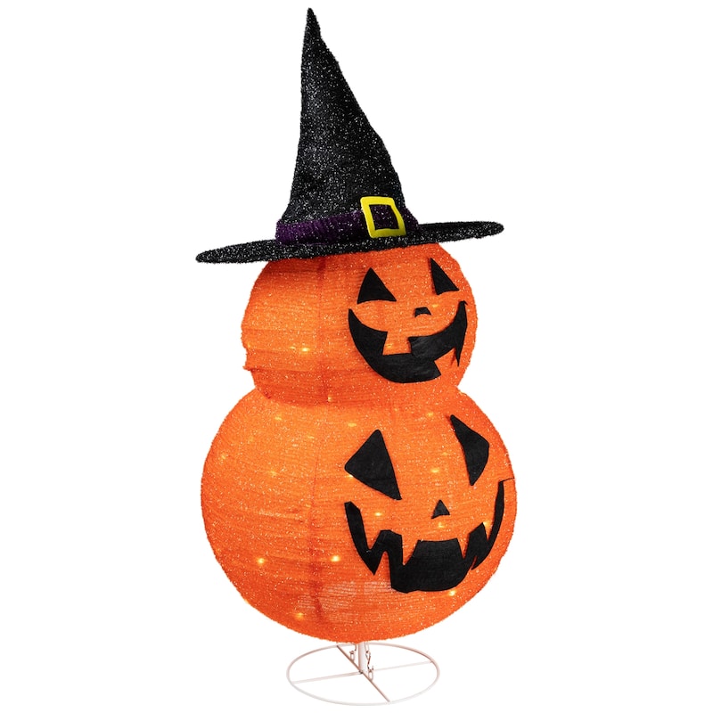 34" Pop-up Jack-O-Lanterns Witch's Hat Outdoor Halloween Decoration