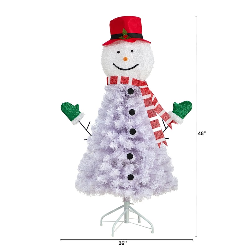 4ft. Snowman Artificial Christmas Tree with 234 Branches - Playful Seasonal Holiday X-Mas Décor