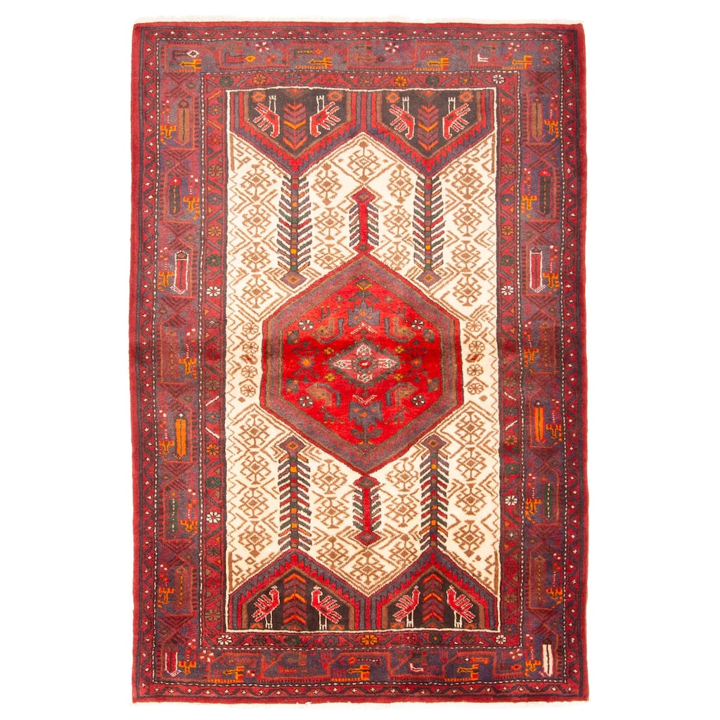 ECARPETGALLERY Hand-knotted Andelz Cream Wool Rug - 4'4 x 7'3