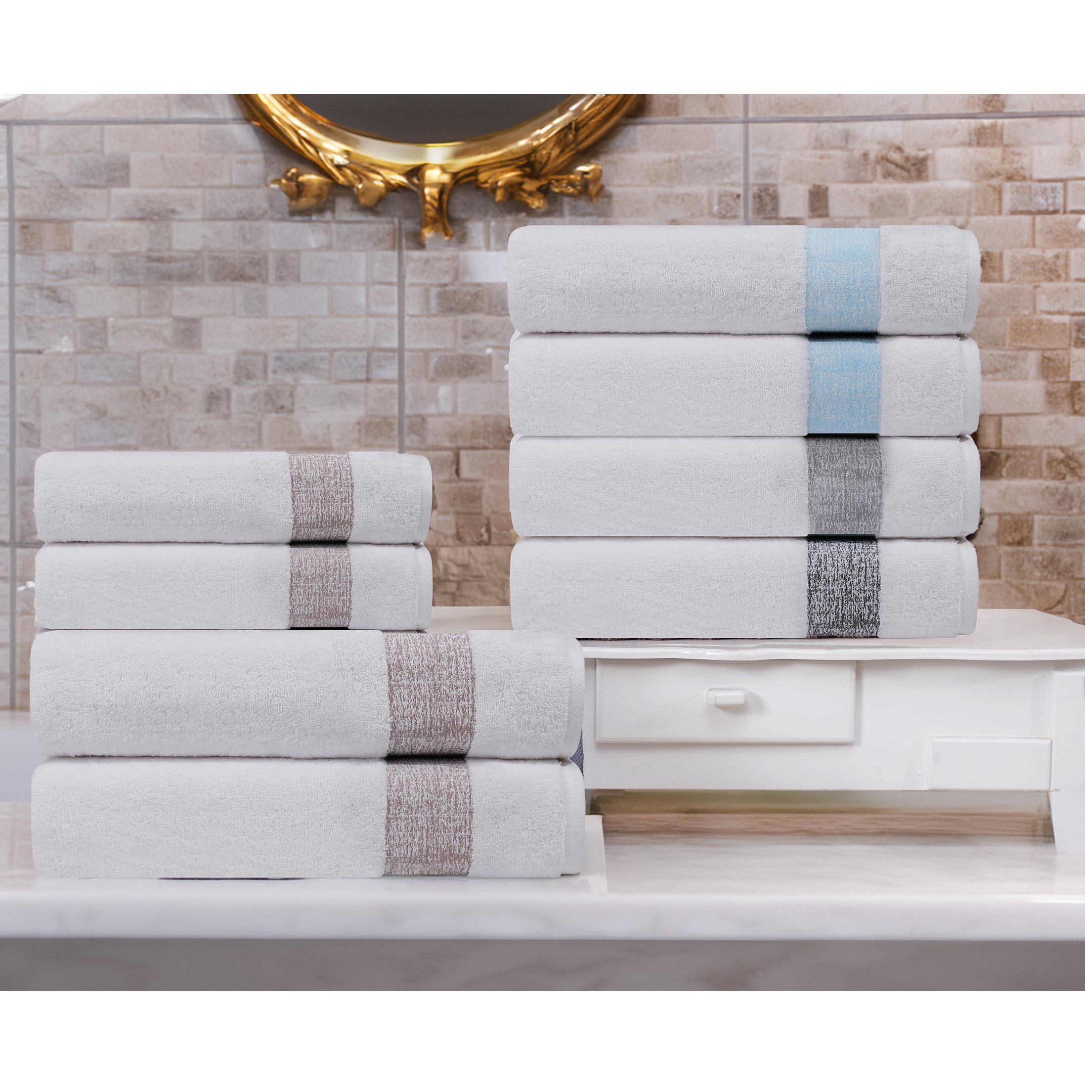 Pera 8-Piece Set of Premium Turkish Hand Towels-image