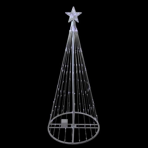 Shop 4 Pre Lit Pure White Led Lighted Show Cone Christmas Tree Outdoor Decoration Overstock 25611429