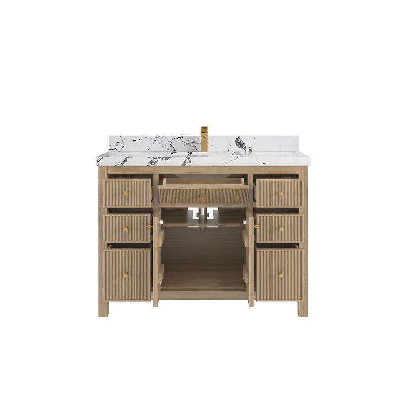 Willow Collections 48 in. W x 22 in. D Sonoma Teak Single Sink Bathroom Vanity with Countertop