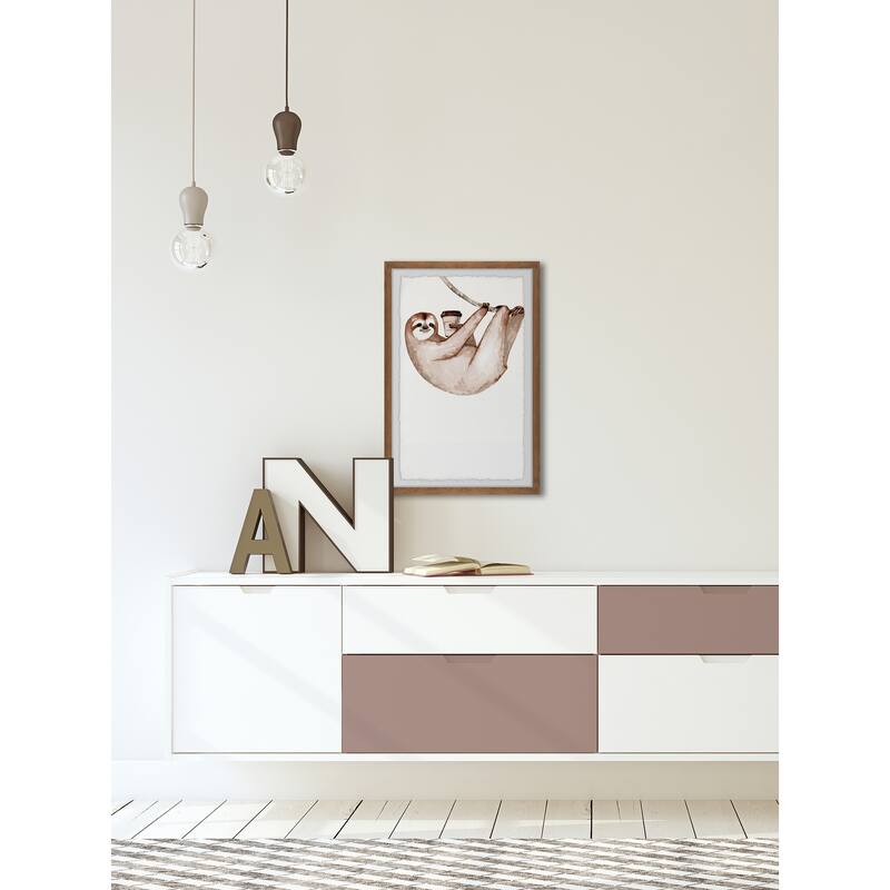 Sloth Coffee Framed Wall Art, Elegant Home Touch - Sophisticated Artwork for Refined Décor