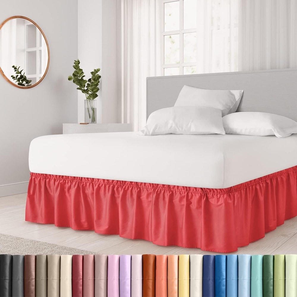 Red bed skirt queen sales