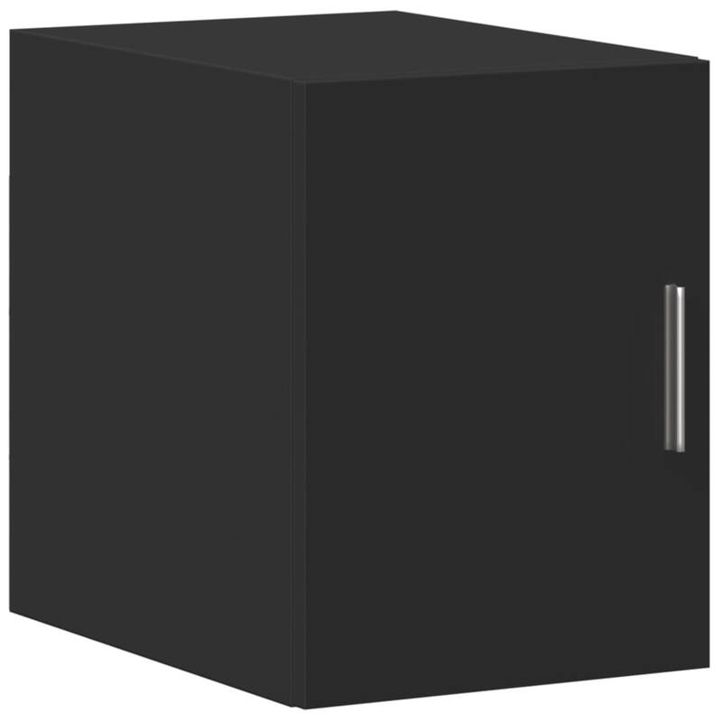 vidaXL Wall Cabinet Black Engineered wood 11.8 x 16.7 x 15.7 in - 16.7 x 11.8 x 15.7 in