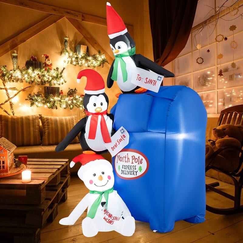 Gymax 6 Ft Christmas Blow up Pre-Lit Letters to Santa Mailbox w/ - See Details