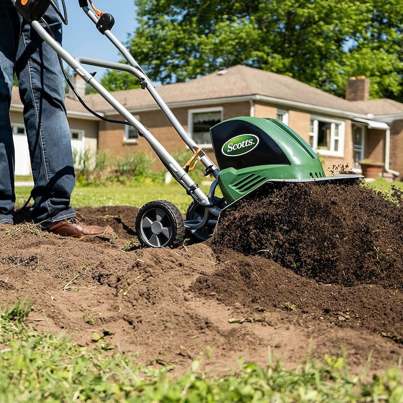 Scotts Outdoor Power Tools 13.5-Amp 16-Inch Electric Garden Tiller Cultivator, Adjustable Tines